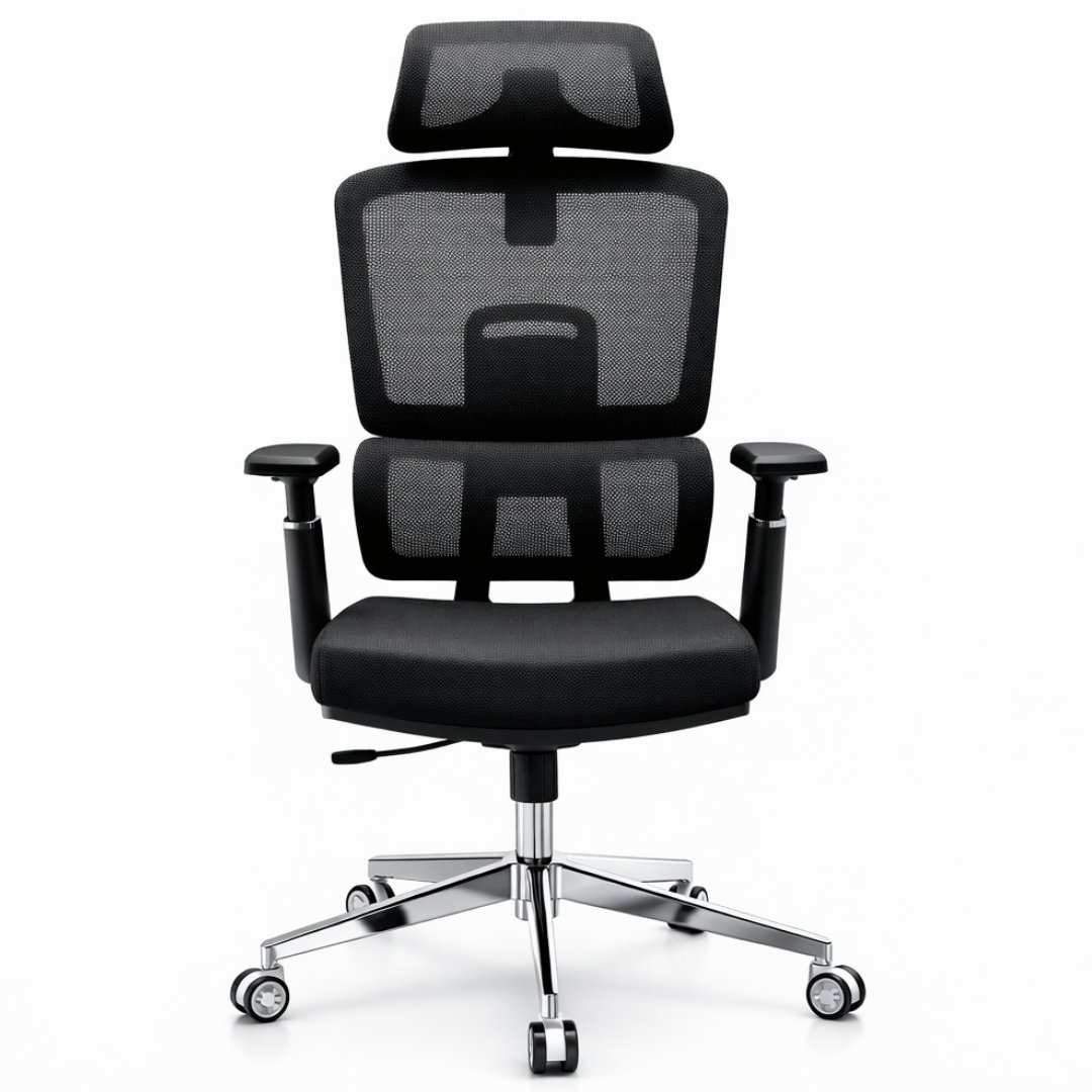 Silla Ergonómica Human Plus Respaldo Ajustable 6 Niveles Negra Malla - Image 7