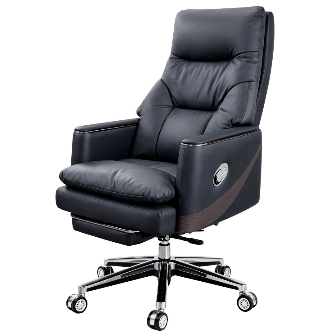 Silla De Director De Cuero De Alta Calidad King Negra - Image 5