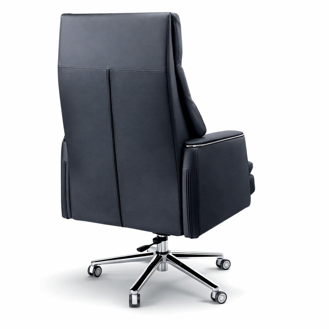 Silla De Director De Cuero De Alta Calidad King Negra - Image 4