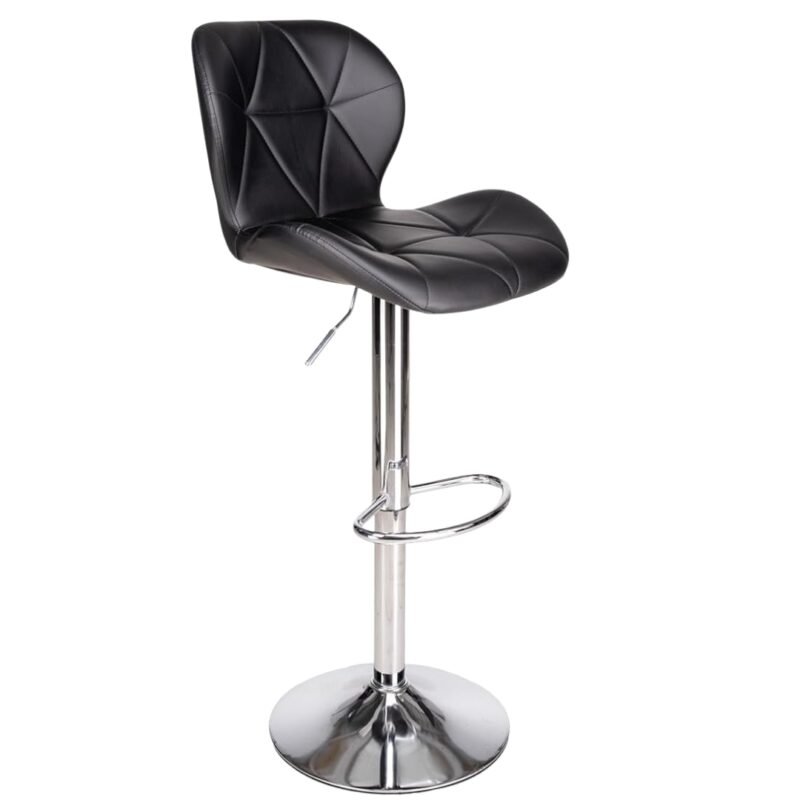 Silla Bar Acolchada Negra Bari New Model