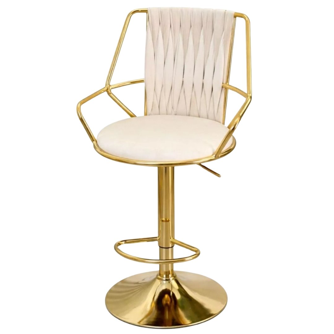 Silla De Bar Luxury Manchester Beige Diseño Moderno y Elegante - Image 3