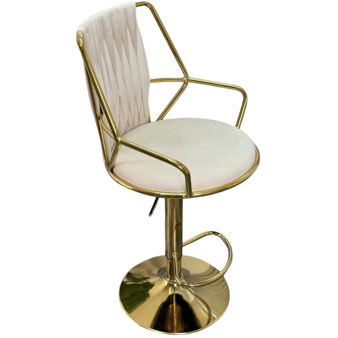 Silla De Bar Luxury Manchester Beige Diseño Moderno y Elegante - Image 6
