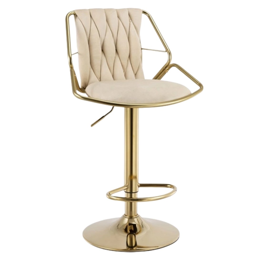 Silla De Bar Luxury Manchester Beige Diseño Moderno y Elegante - Image 5