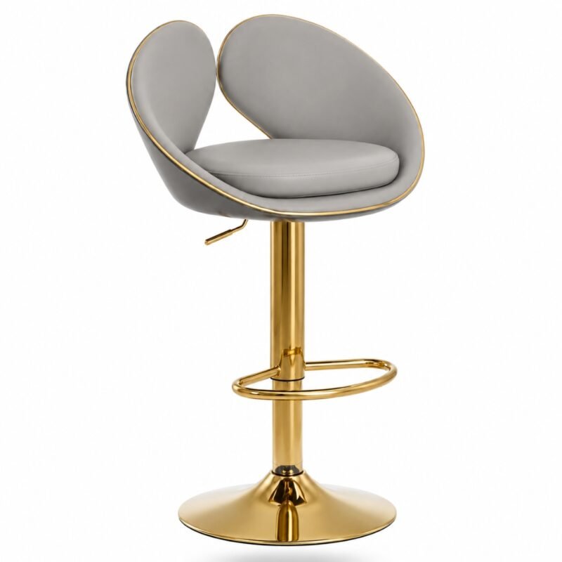 Silla Bar Luxury York Dorada Tapizada Diseño Moderno y Elegante Para Cocina y Barra