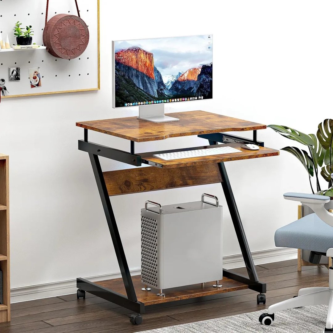 Escritorio Home Office Compacto 60 × 46 × 73 cm Con Bandeja Para Teclado - Image 9