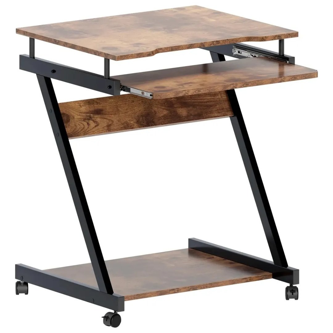 Escritorio Home Office Compacto 60 × 46 × 73 cm Con Bandeja Para Teclado - Image 5