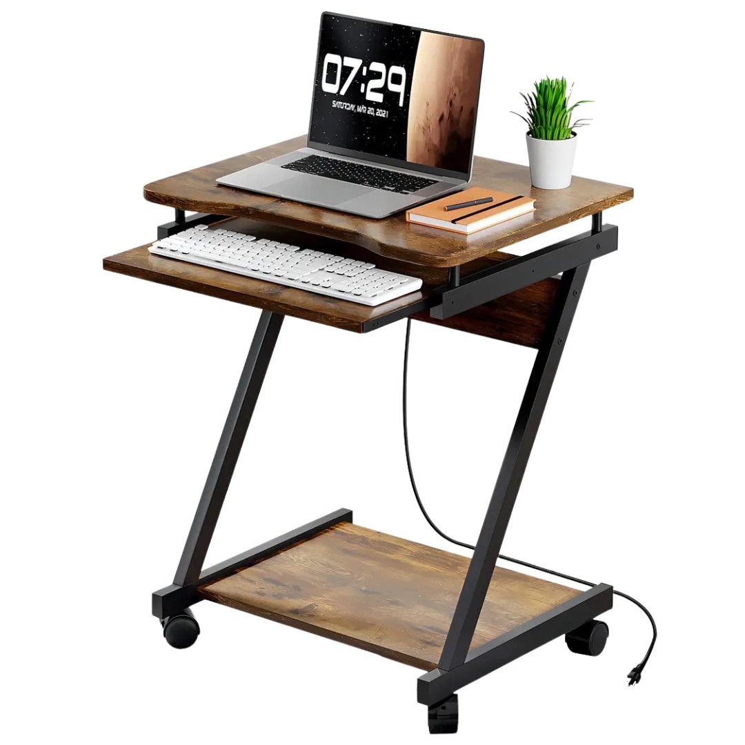 Escritorio Home Office Compacto 60 × 46 × 73 cm Con Bandeja Para Teclado - Image 4