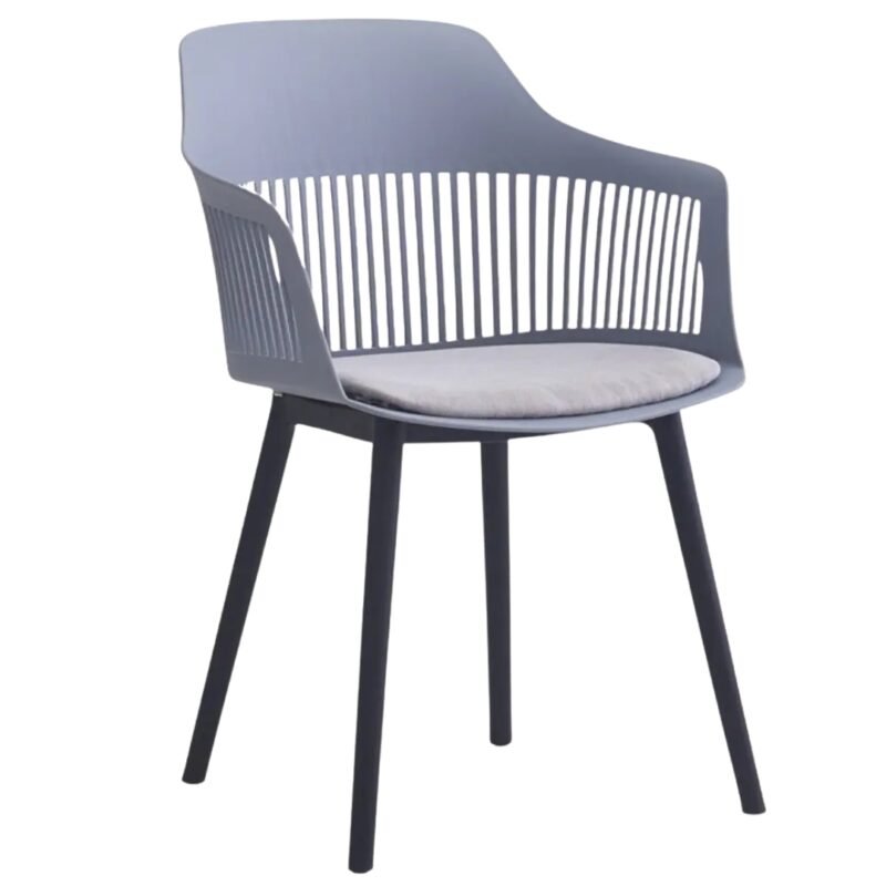 Silla De Comedor Positano Gris Moderna En Plástico Pp Resistentes